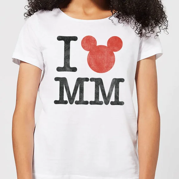 T-Shirt Femme I Heart MM Mickey Mouse (Disney) - Blanc 3 T-Shirt Femme I Heart MM Mickey Mouse (Disney) - Blanc
