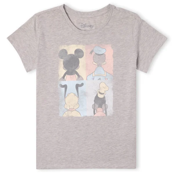 T-Shirt Femme Mickey Mouse Donald Duck Pluto Dingo (Disney) - Gris 4 T-Shirt Femme Mickey Mouse Donald Duck Pluto Dingo (Disney) - Gris – Image 2
