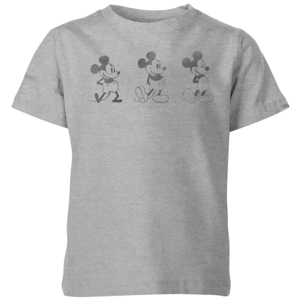 T-Shirt Enfant Disney Mickey Mouse 3 Poses - Gris 3 T-Shirt Enfant Disney Mickey Mouse 3 Poses - Gris