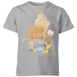 T-Shirt Enfant Disney Silhouette Princesse Belle Belle Et La Bête - Gris
