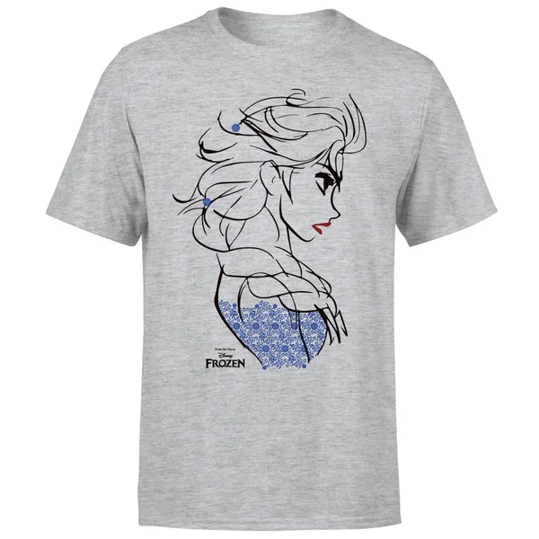 Disney T-Shirt Homme La Reine Des Neiges - Croquis Elsa Bleu - Gris 7 Disney T-Shirt Homme La Reine Des Neiges - Croquis Elsa Bleu - Gris – Image 5