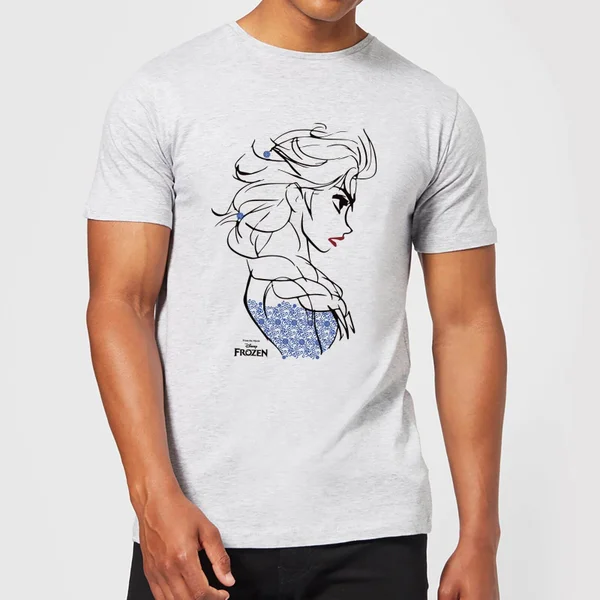 Disney T-Shirt Homme La Reine Des Neiges - Croquis Elsa Bleu - Gris 3 Disney T-Shirt Homme La Reine Des Neiges - Croquis Elsa Bleu - Gris