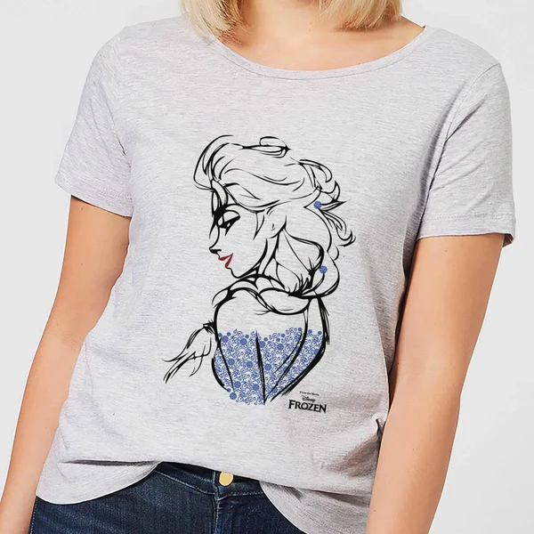 Disney T-Shirt Femme La Reine Des Neiges - Croquis Elsa - Gris 3 Disney T-Shirt Femme La Reine Des Neiges - Croquis Elsa - Gris