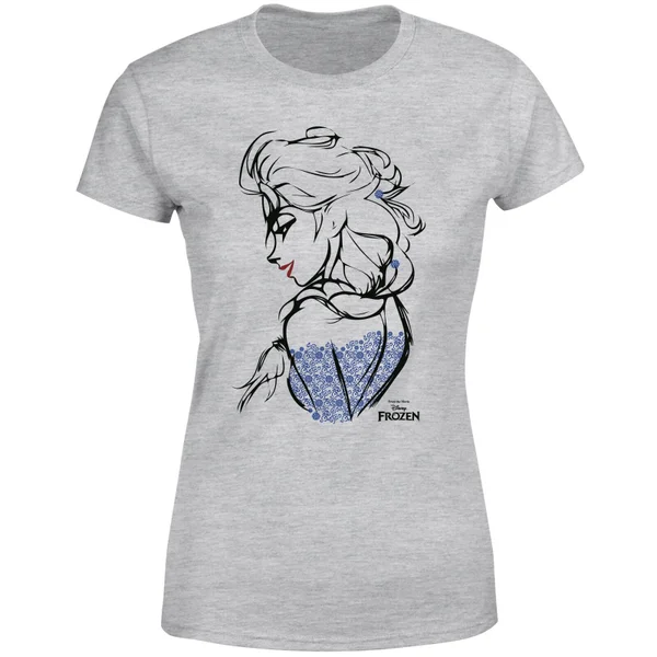 Disney T-Shirt Femme La Reine Des Neiges - Croquis Elsa - Gris 7 Disney T-Shirt Femme La Reine Des Neiges - Croquis Elsa - Gris – Image 5