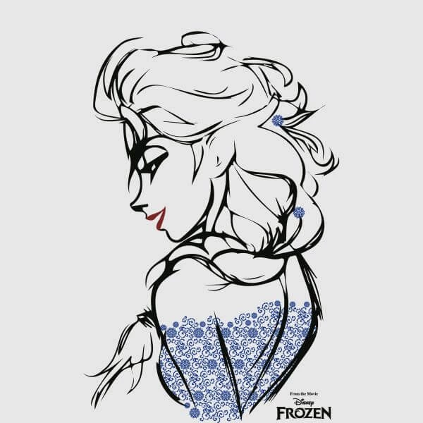 Disney T-Shirt Femme La Reine Des Neiges - Croquis Elsa - Gris 4 Disney T-Shirt Femme La Reine Des Neiges - Croquis Elsa - Gris – Image 2