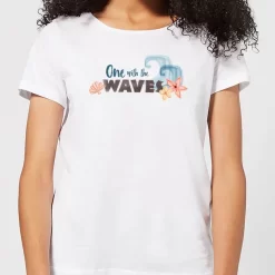 T-Shirt Femme One With The Vague S Vaiana, La Légende Du Bout Du Monde Disney - Blanc