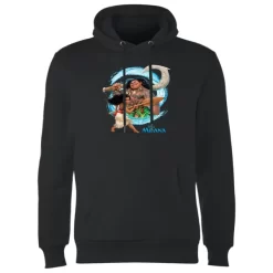 Sweat à Capuche Homme Vague Vaiana, La Légende Du Bout Du Monde Disney - Noir