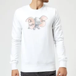 Sweat Homme Happy Day Dumbo Disney - Blanc