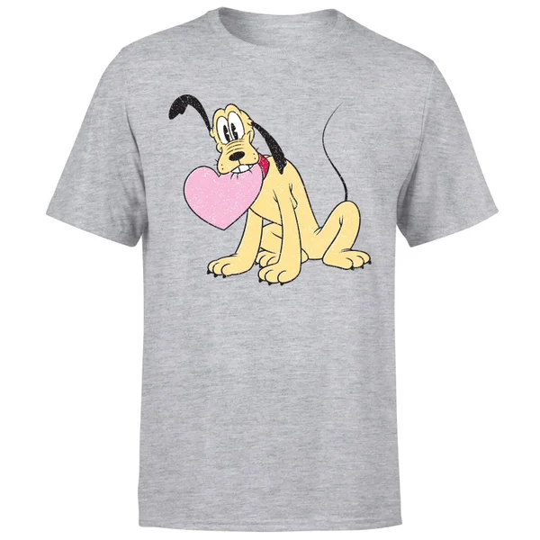 Disney Pluto Love Heart Men's T-Shirt - Grey 7 Disney Pluto Love Heart Men's T-Shirt - Grey â Image 5