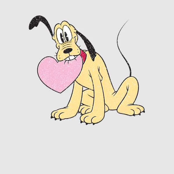 Disney Pluto Love Heart Men's T-Shirt - Grey 4 Disney Pluto Love Heart Men's T-Shirt - Grey â Image 2