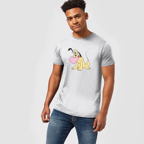 Disney Pluto Love Heart Men's T-Shirt - Grey 5 Disney Pluto Love Heart Men's T-Shirt - Grey â Image 3
