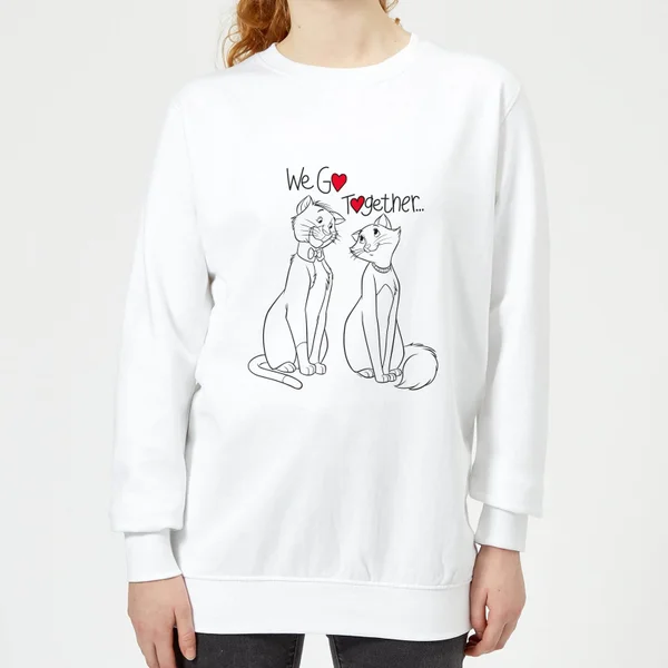 Disney Aristocats We Go Together Women's Sweatshirt - White 3 Disney Aristocats We Go Together Women's Sweatshirt - White