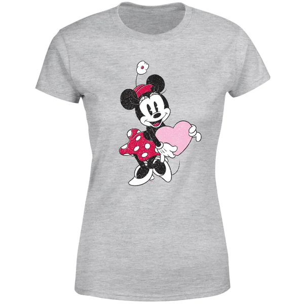 Disney Minnie Mouse Love Heart Women's T-Shirt - Grey 7 Disney Minnie Mouse Love Heart Women's T-Shirt - Grey â Image 5
