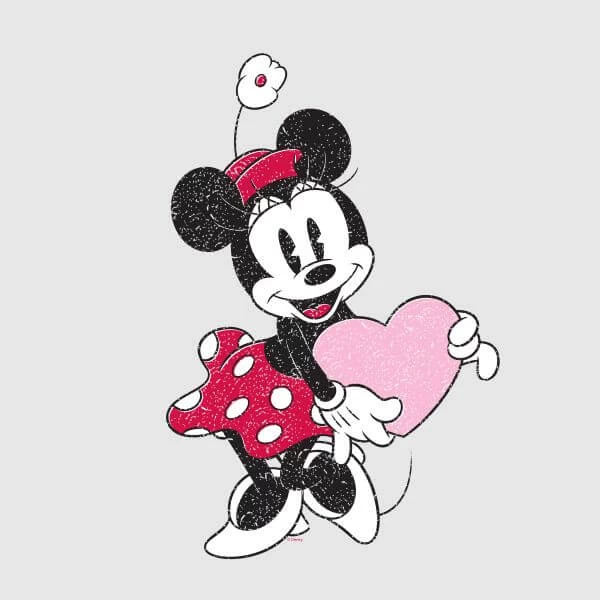 Disney Minnie Mouse Love Heart Women's T-Shirt - Grey 4 Disney Minnie Mouse Love Heart Women's T-Shirt - Grey â Image 2