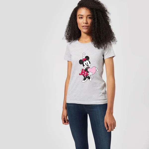 Disney Minnie Mouse Love Heart Women's T-Shirt - Grey 5 Disney Minnie Mouse Love Heart Women's T-Shirt - Grey â Image 3