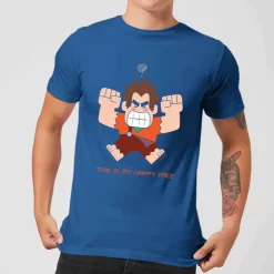 Disney Wreck-it Ralph This Is My Happy Face Men's T-Shirt - Royal Blue