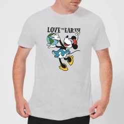 Disney Minnie Mouse Love The Earth Men's T-Shirt - Grey