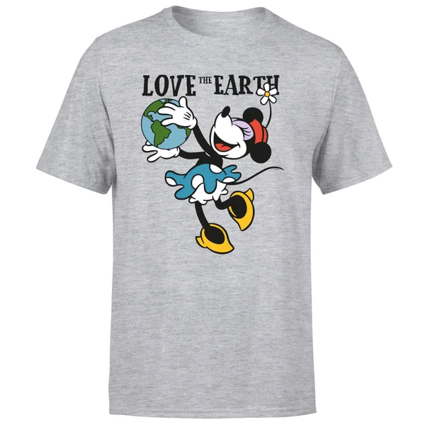 Disney Minnie Mouse Love The Earth Men's T-Shirt - Grey 7 Disney Minnie Mouse Love The Earth Men's T-Shirt - Grey – Image 5