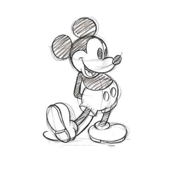 Disney Mickey Mouse Sketch Men's T-Shirt - White 4 Disney Mickey Mouse Sketch Men's T-Shirt - White – Image 2
