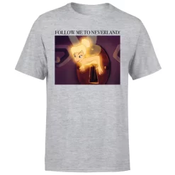 Disney Tinkerbell Follow Me To Neverland Men's T-Shirt - Grey 11 Disney Tinkerbell Follow Me To Neverland Men's T-Shirt - Grey -Disney 12058023 1304658988517632