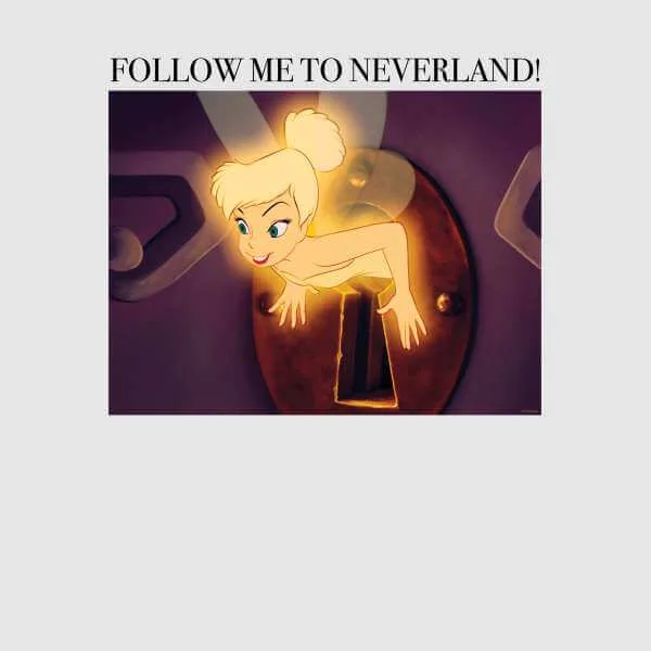 Disney Tinkerbell Follow Me To Neverland Men's T-Shirt - Grey 4 Disney Tinkerbell Follow Me To Neverland Men's T-Shirt - Grey – Image 2