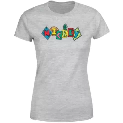Disney Mickey Fruit Blocks Women's T-Shirt - Grey -Disney 12058844 1194659005371752