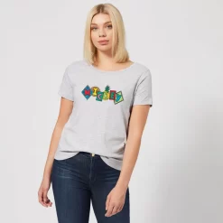 Disney Mickey Fruit Blocks Women's T-Shirt - Grey -Disney 12058844 1294659005267796
