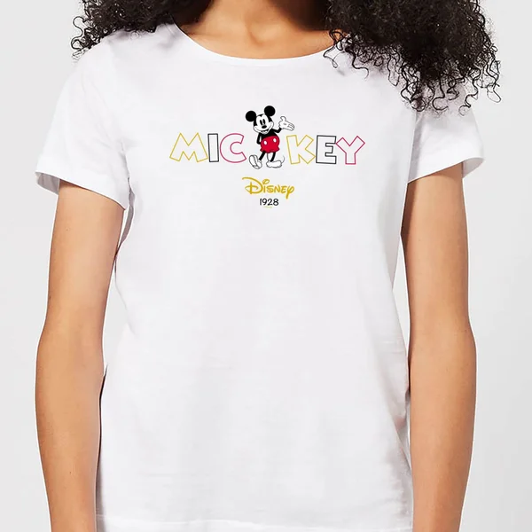 Disney Mickey Mouse Disney Wording Women's T-Shirt - White 3 Disney Mickey Mouse Disney Wording Women's T-Shirt - White