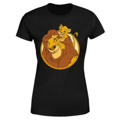Disney Mufasa & Simba Women's T-Shirt - Black -Disney 12222468 1394689856051455