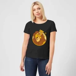 Disney Mufasa & Simba Women's T-Shirt - Black -Disney 12222468 6034689850751802