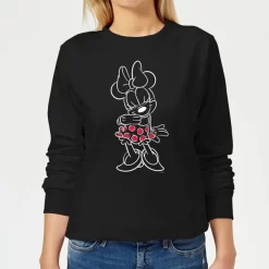 Disney Mini Mouse Line Art Women's Sweatshirt - Black
