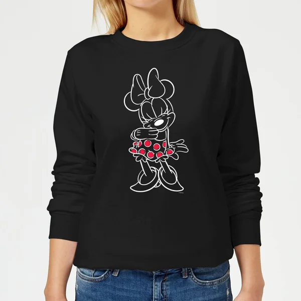 Disney Mini Mouse Line Art Women's Sweatshirt - Black 3 Disney Mini Mouse Line Art Women's Sweatshirt - Black