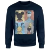 Disney Donald Duck Mickey Mouse Pluto Goofy Tiles Sweatshirt - Navy -Disney 13980657 9364996307801217