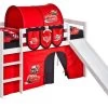 Lit Mezzanine Blanc Avec Toboggan Et Rideau Rouge Disney Cars 90x190 Cm 1 Lit Mezzanine Blanc Avec Toboggan Et Rideau Rouge Disney Cars 90x190 Cm -Disney lit mezzanine blanc avec toboggan et rideau rouge disney cars 90x190 cm 4260304318683 220468