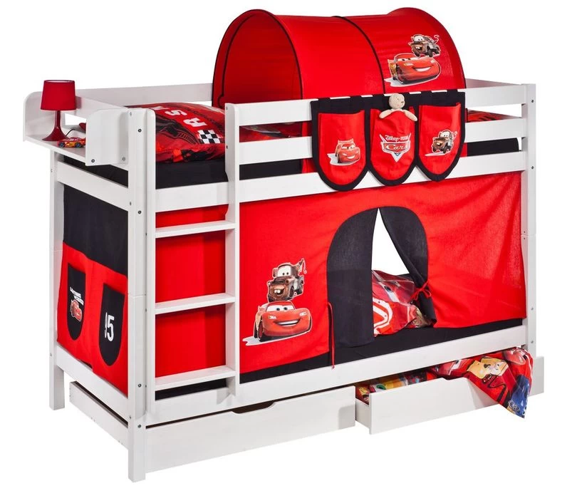 Disney Cars Lit Superposable Blanc Et Rideau Rouge Cars 90x190 Cm 3 Disney Cars Lit Superposable Blanc Et Rideau Rouge Cars 90x190 Cm