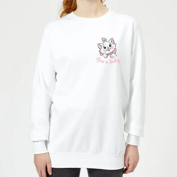 Disney Aristocats Marie I'm A Lady Women's Sweatshirt - White 3 Disney Aristocats Marie I'm A Lady Women's Sweatshirt - White