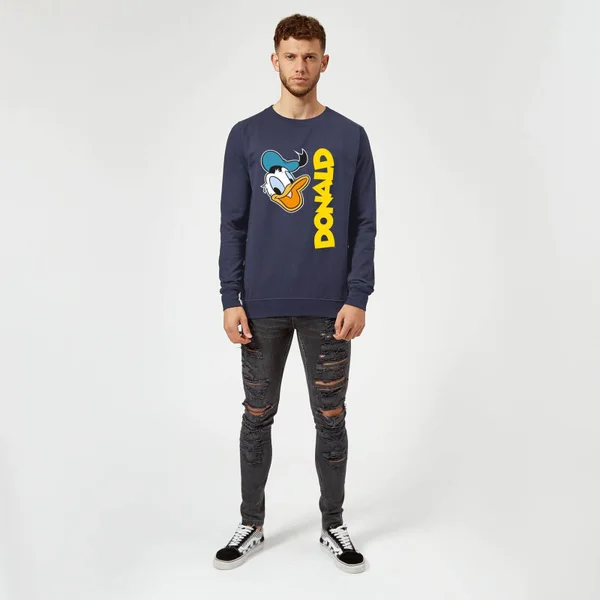 Disney Donald Duck Face Sweatshirt - Navy 5 Disney Donald Duck Face Sweatshirt - Navy – Image 3