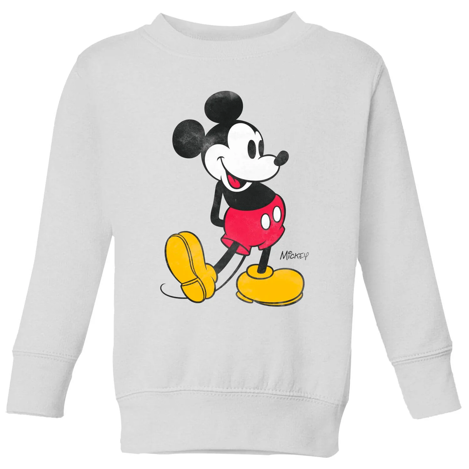 Disney Mickey Mouse Classic Kick Kids' Sweatshirt - White 3 Disney Mickey Mouse Classic Kick Kids' Sweatshirt - White